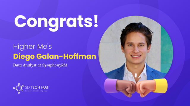 SanDiegoTechHub's tweet photo. We are very proud to announce that the Higher Me program helped another Conduit land their dream job!
Congratulations, Diego Galan-Hoffman, for starting your new job at SymphonyRM as a Data Analyst! 🎉
#SanDiegoTechHub #SDTH #HigherMe #Conduits https://t.co/KhYsSyZRhB