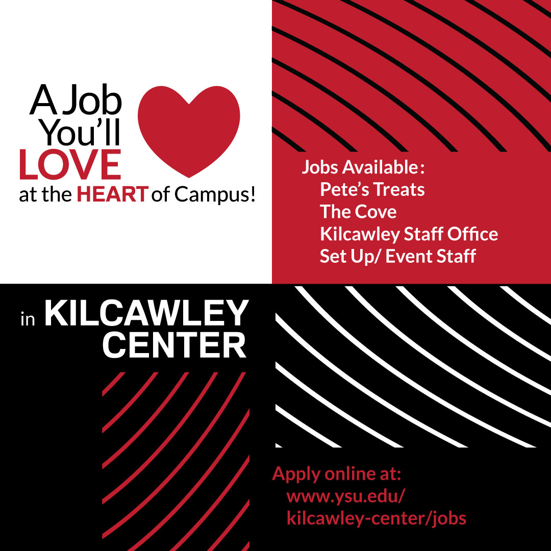 We'd love to have you on the Kilcawley Center team! Go to ysu.edu/kilcawley-cent… to apply.