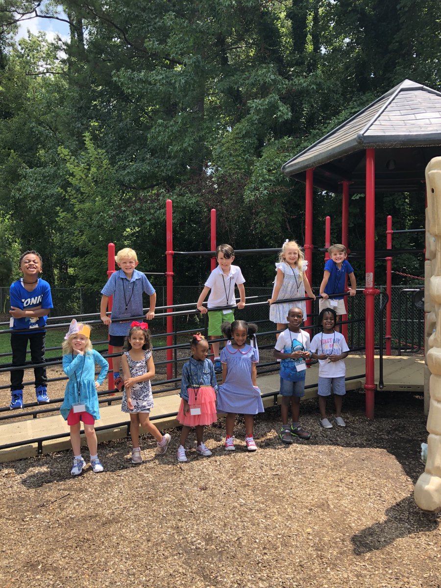 First day Kindergarten recess such a sweet group xoxo❤️