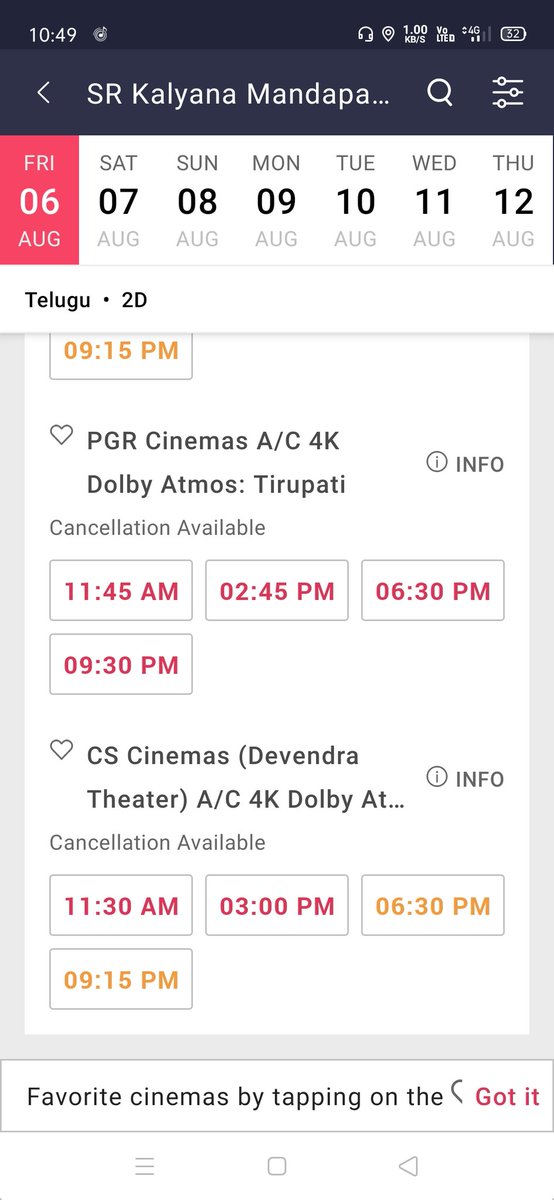 NVRCinemas's tweet photo. #Tirupati #SRKalyanamandapam Theatres
1. #NVRSandhyaTheatre
2. #PGRCinemas
3. #CSCinemas
HouseFull Shows
@Kiran_Abbavaram Anna Mass SHOW Begins With 11:30AM Show
All The Best @Kiran_Abbavaram Anna And Team
#SRKalyanamandapam #SRKalyanamandapamFromToady https://t.co/zP8RWMC92H