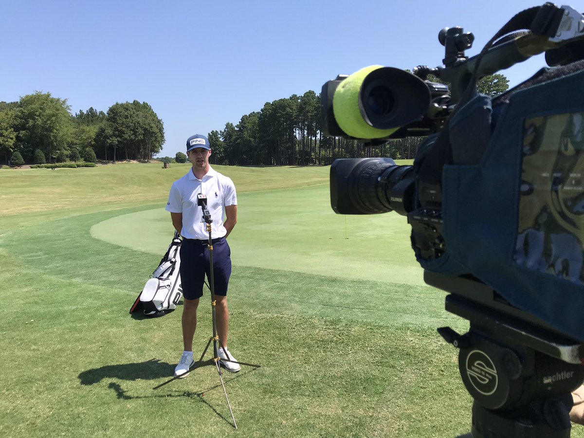Out at @GrandoverResort shooting story on @DukeMGOLF alum @asmalley_golf. He received a sponsors exemption and will play in next weeks @WyndhamChamp ..@WFMY #wfmysports