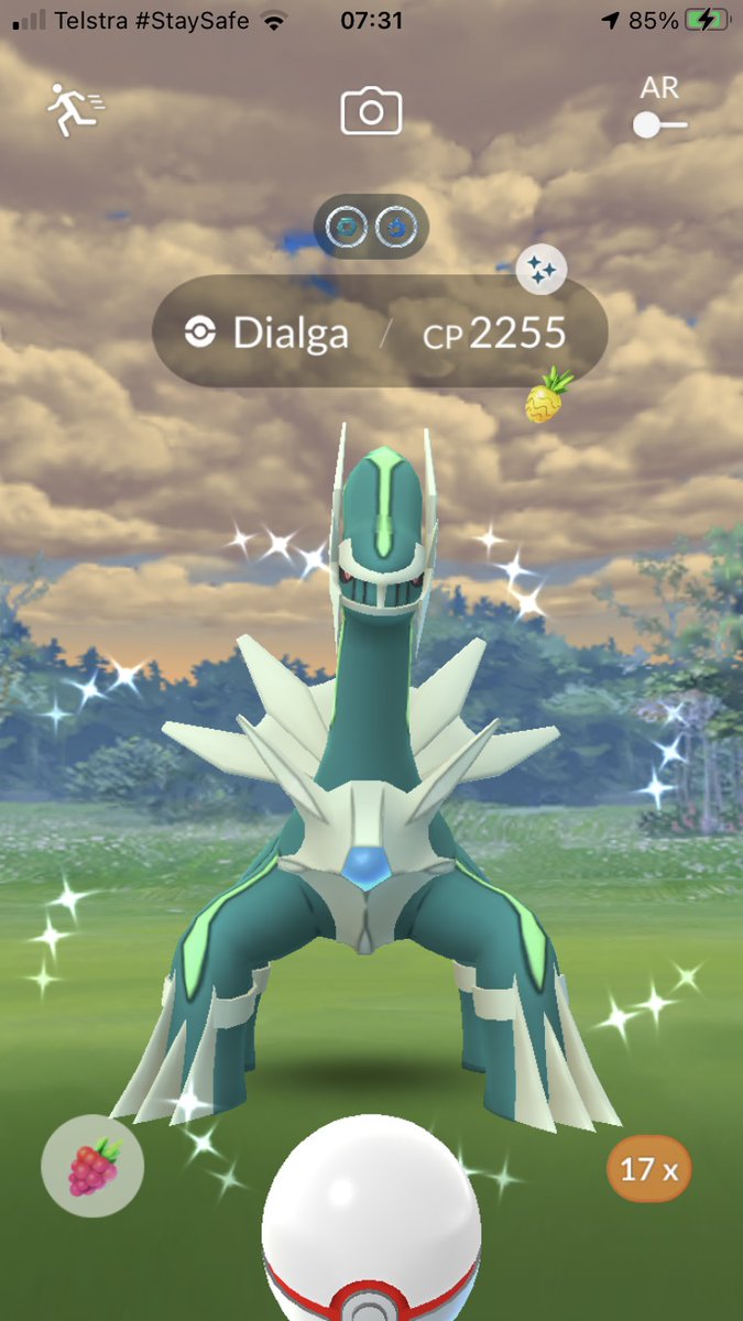 I don't raid much (and this will mean sweet FA to many), but I got my FIRST shiny dialga this morning!  I know it's IV's are low, but it's SHINY and from Japan (an Olympics shiny). Thanks to Muttumuttu for the raid invite(s).  STOKED!!!!!