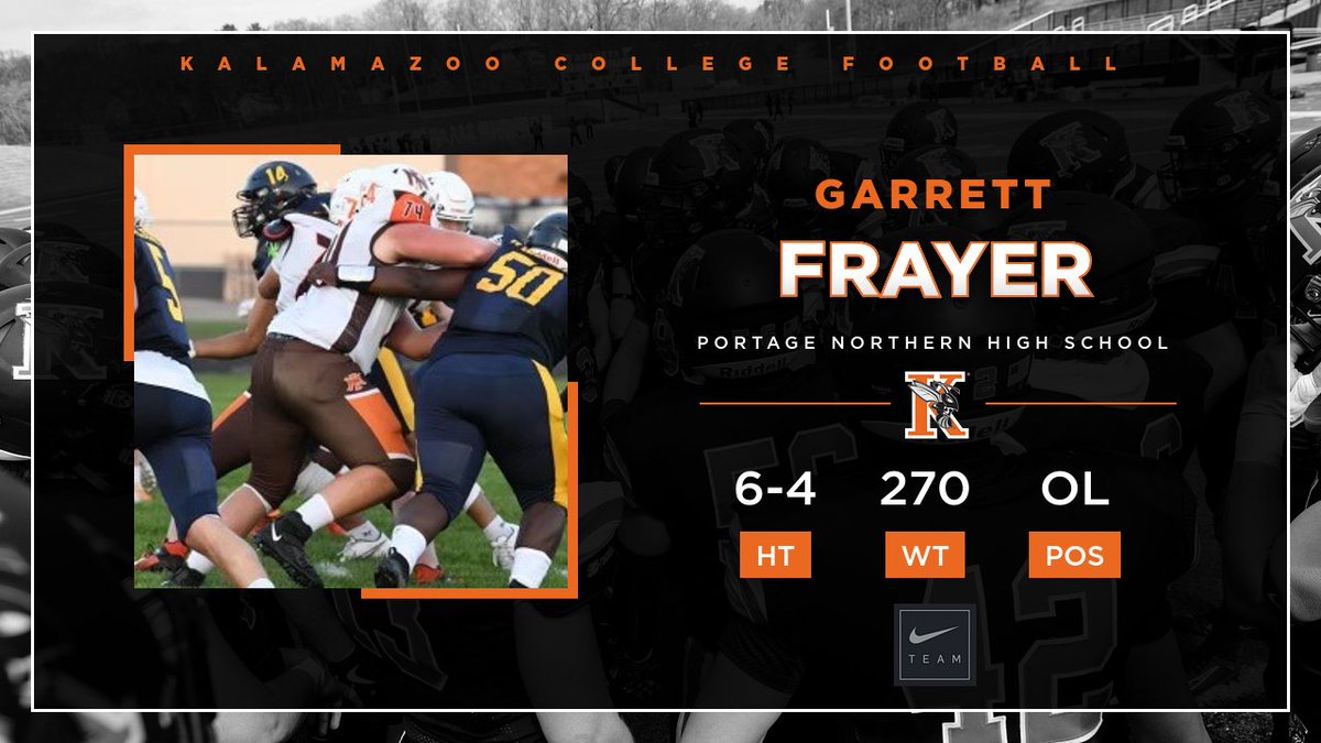 KzooFootball's tweet photo. We are excited to welcome Garrett Frayer, an offensive lineman, from Portage Northern High School (@PNHuskieFB) to the Hornet football family! #SwarmTheDay #Hornets @FrayerGarrett https://t.co/2JFYG4ABu3