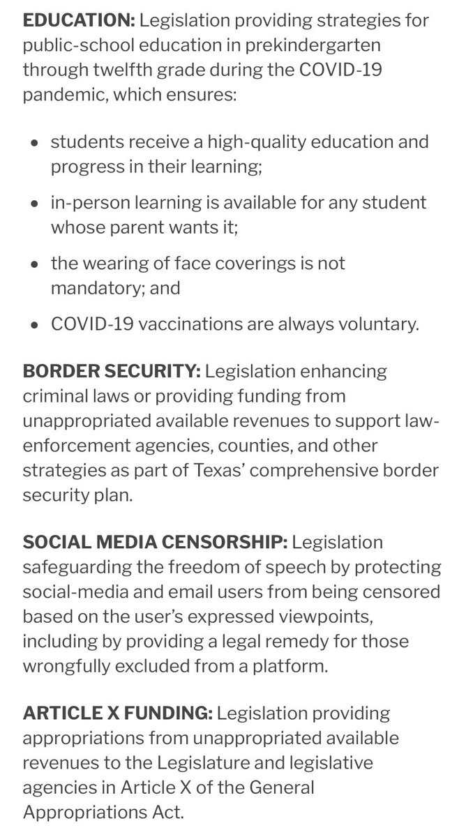 JoltAction's tweet photo. The next special session was called by @GovAbbott and starts on Saturday. Check out the agenda:
On agenda:
✅Voter suppression
✅Whitewashing history
Not on agenda:
❌Fixing the grid
❌ Expansion of medicaid
The fight's not over yet, amigxs. #txlege #txpowerup https://t.co/ykwJgllRDj