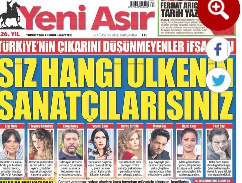 Mhsnkrmzgl's tweet photo. İşinize gelmeyen sanatçıları hedef gösterip, vatan haini terörist ilan etmek ne kadar kolay değil mi? https://t.co/Tmjzy7CcQ9