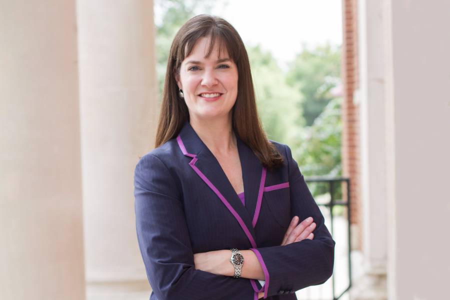 lipscomb's tweet photo. Introducing Lipscomb University’s 18th President, @McQueenCandice. Welcome home, Dr. McQueen! 💜 💛 https://t.co/nqRbVi4GFJ https://t.co/9OKhWbgg5I