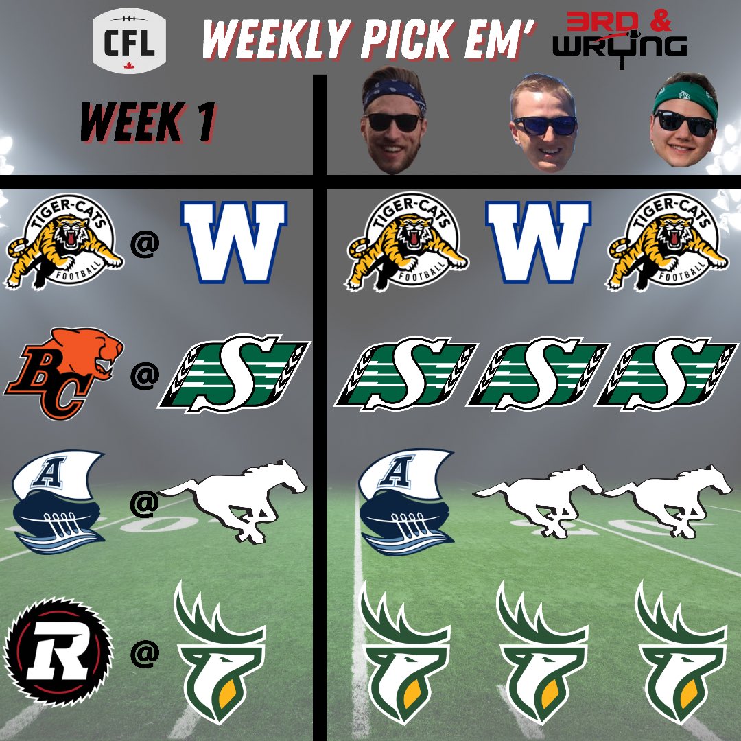 The CFL is back tonight. Week 1 picks from the fellas at 3rd &amp; Wrong 🏈🇨🇦