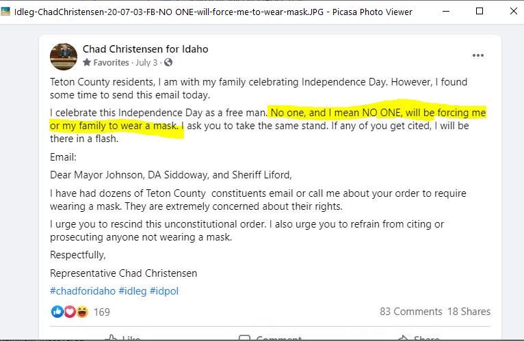 whitesheepranch's tweet photo. So much for #MadChad's claim. If he flew to DFW, someone made him wear a mask.

The more interesting question is, what does Young Americans for Liberty do for him? 

Who paid for the ticket and conference?

#idleg #idpol #chadchristensen #YALiberty https://t.co/QN3dYXBNKt