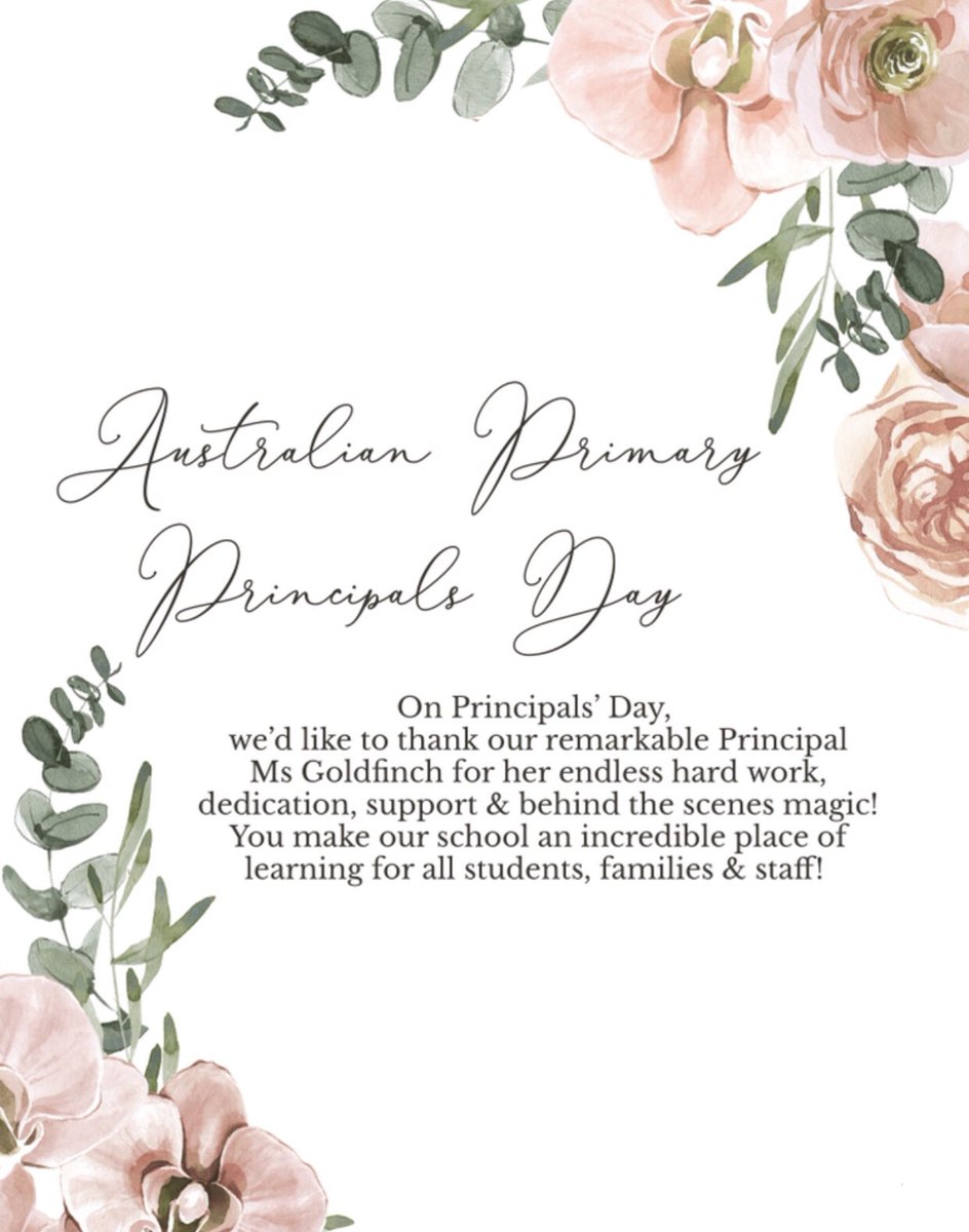 School Principals make a difference ✨

Happy #AustralianPrimaryPrincipalsDay! 

From the FWPS Staff &amp; community 🤍