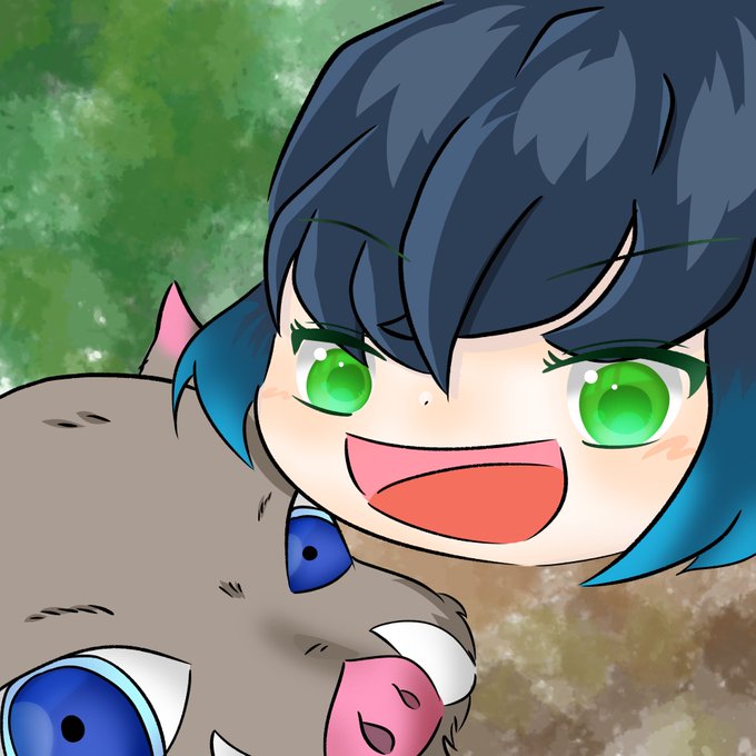 あまちゃんさんがTwitterに投稿した嘴平伊之助(鬼滅の刃)のイラスト。