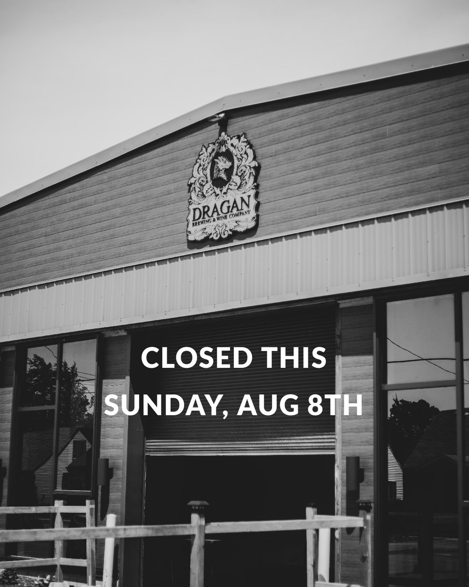 The brewery will be closed this Sunday, August 8th, as we will be at <a href="/KullysSportsBar/">Kully's Sports Bar</a> to support and celebrate their anniversary!

Come by, say hi and enjoy some Dragan beers!

Cheers!