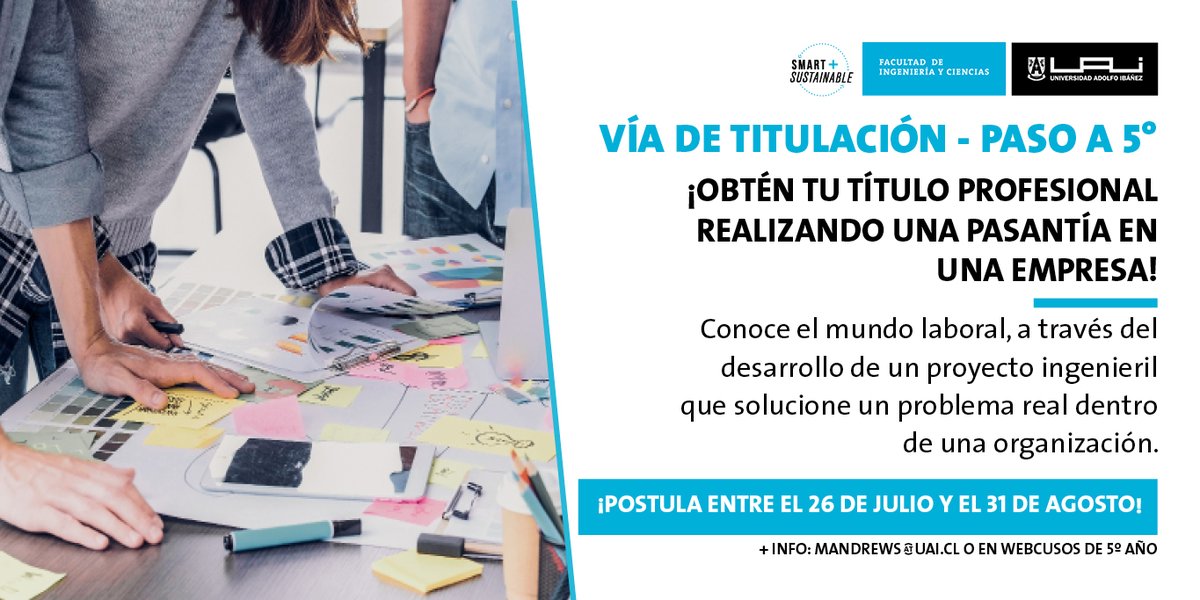 ingenieriaUAI's tweet photo. ¿Cómo ha sido la experiencia de los egresados(as) de #IngenieríaUAI que optaron por el programa de pasantías? Dos ingenieros UAI nos cuentan por qué escogieron esta vía de titulación y cómo los ayudó en su actual ejercicio profesional. Lee la nota aquí: https://t.co/dQ1qbg8n7x https://t.co/yWdNy0ht6e