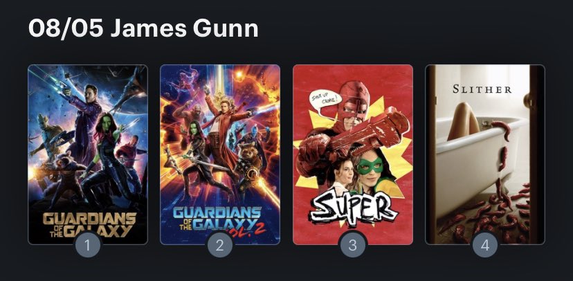 Hoy cumple años el director James Gunn (55). Happy Birthday ! Aquí mi Ranking: 