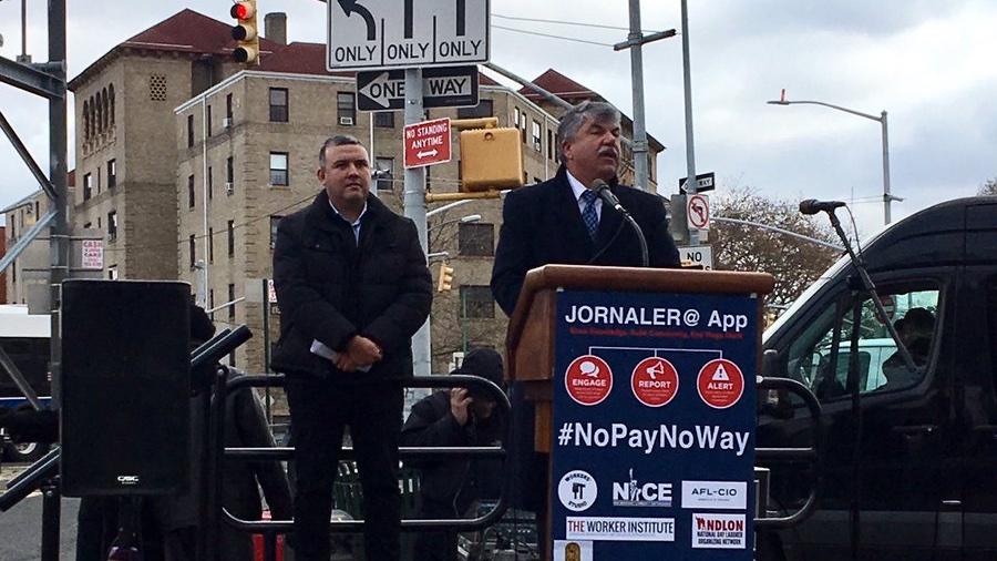 MCastroAction's tweet photo. When @AFLCIO president Richard Trumka visited our #DayLaborer center in #Queens he embraced us as part of the larger labor movement &amp; showed much love &amp; respect to the immigrant workers that felt marginalized. Today we lost a warrior &amp; friend to all workers. May he Rest In Peace. https://t.co/RMgnlzIAHo