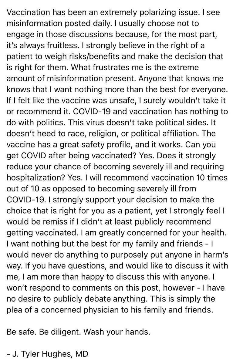 willainsworthAL's tweet photo. Listen to my friend Dr. Tyler Hughes who works at Marshall Medical Center North and consider getting vaccinated to protect yourself.  I got the vaccine and consider it safe and had no side effects. https://t.co/UNjt76Sn8p