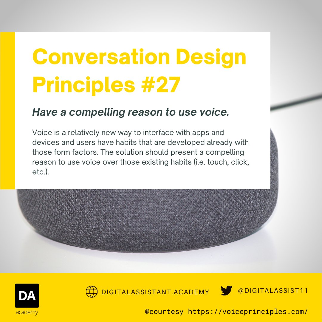 DigitalAssist11's tweet photo. Conversation Design Principle

#voiceassistant #voiceinteractiondesign #conversationdesign #ux #uxdesign #uxdesigner #uxigers #uxdesignmastery #uxbridge #uxdesigners #uxd #uxdesigning #uxinspiration #uxlife #uxresearch #uxnucleus #uxseries #uxstrategy https://t.co/vRVDLYhc53