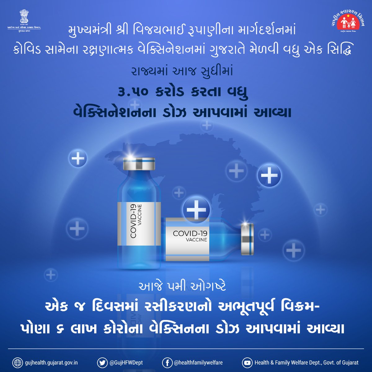 Congratulations to GUJARAT!To all our cold chain warriors and vaccinators!You make us proud!
<a href="/CMOGuj/">CMO Gujarat</a> 
<a href="/InfoGujarat/">Gujarat Information</a> 
<a href="/NHMGujarat/">NHM Gujarat</a>