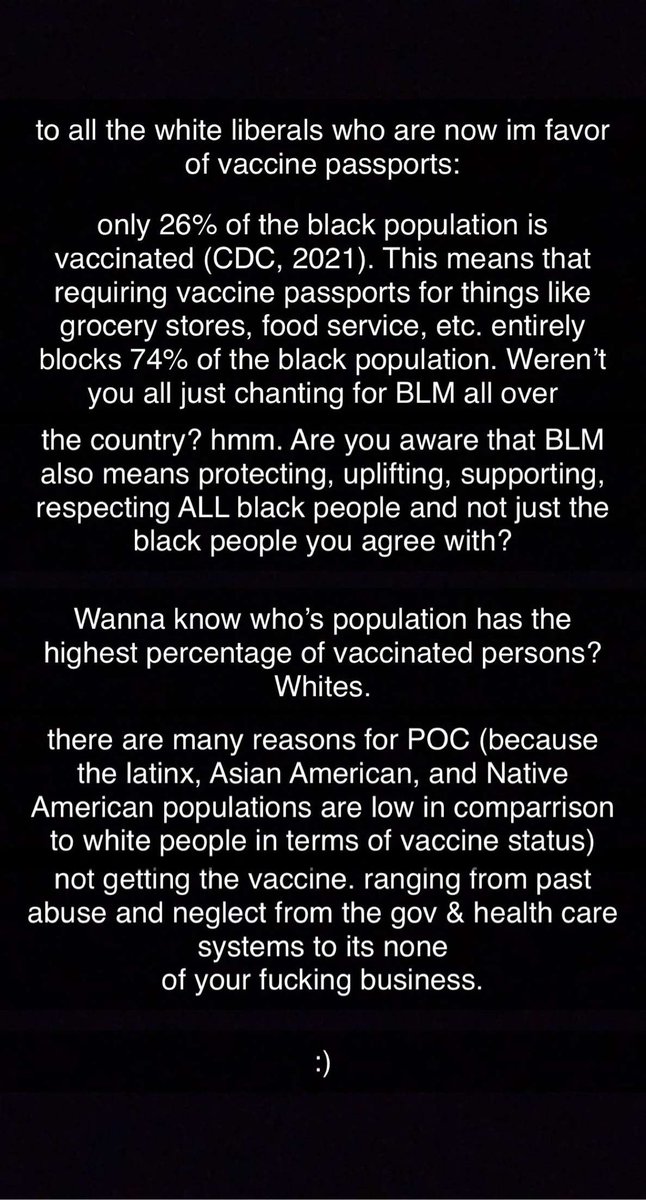 hannahgriff's tweet photo. my friend has a message to white liberals supporting modern day segregation 👏🏼👏🏼👏🏼 https://t.co/BEwqN65bEh