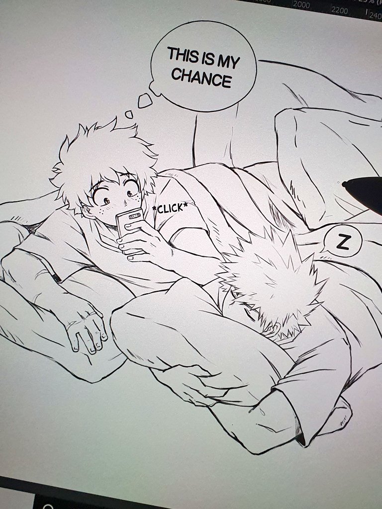 I haven't been able to finish the short comic to post it today. Sorry 😓 I'll finish it this weekend and post it next week 🥲 I leave you a little preview 👀
.
#sketch #bakudeku #WIP #Deku #Bakugou #bnha #BokuNoHeroAcademia 