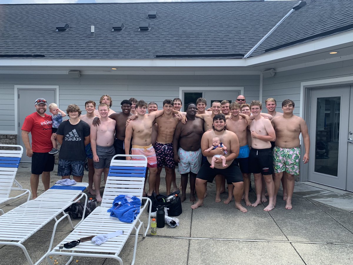 The heartbeat of the team. Always one of my favorite events is to host the OL for a cookout and swim. Can’t wait for the 2021 season. #ArmorUp <a href="/KFBknights/">Kings Football</a>