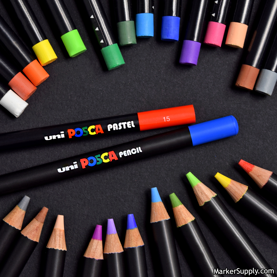 MarkerSupply on X: The POSCA range isn't just incredible paint markers  Have you tried their other great coloring tools? POSCA Pencils are  oil-based, lightfast & opaque on both white & black papers.