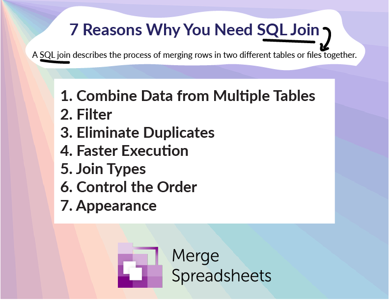 lovespreadsheet's tweet photo. Check out 7 reasons why you should use #SQLJoin ☺️https://t.co/AFSG0WD4Hx https://t.co/EKNMhmWCbz