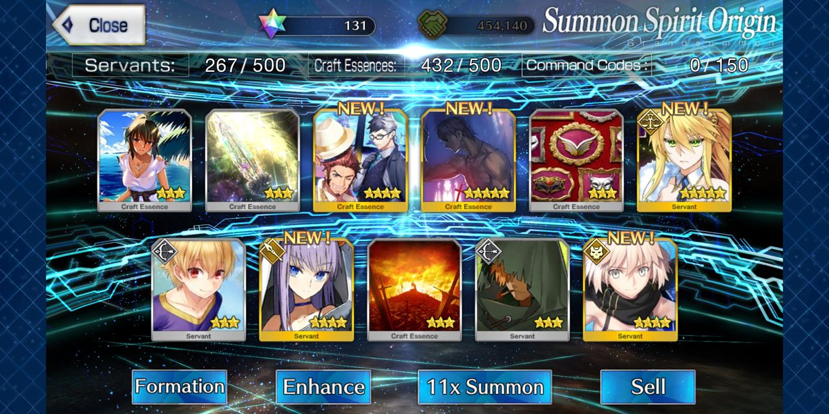 DustyTheKid21's tweet photo. Haven't played #FGO in a while. But new Banner bug? Rolled 3 times and all 3 times got either a 4 star or 5 star last night https://t.co/4470DTMVI7