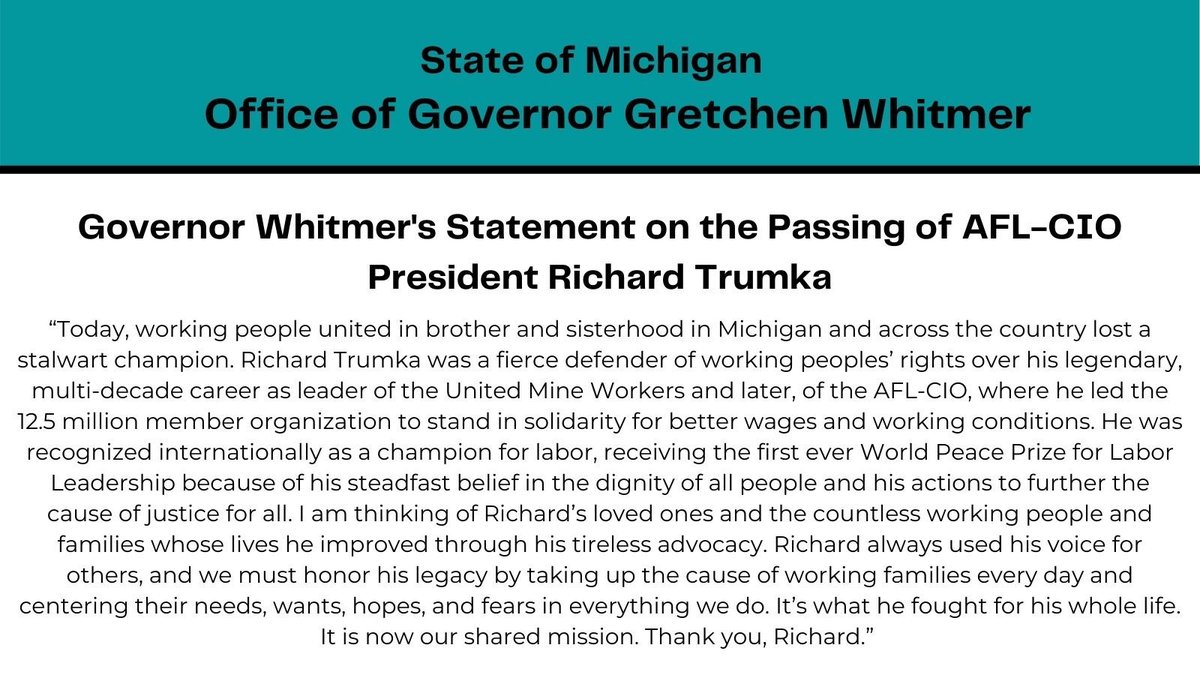 Richard Trumka used his voice for working families every day. It’s what he fought for his whole life, and it's now our shared mission. Thank you, Richard.