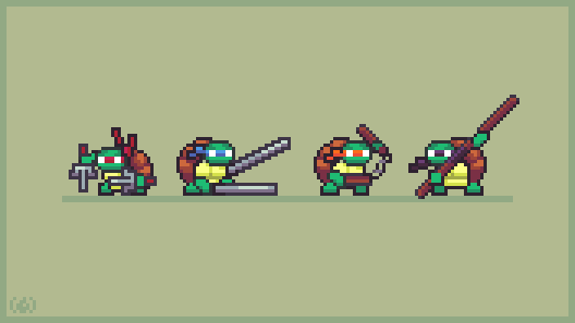 spoonsweet1's tweet photo. 🟥🟦🟧🟪

#reptilian @Pixel_Dailies 
#pixel_dailies
#res64 by @KerrieLake
#pixelart #art #aseprite  #ドット絵 #teenagemutantNinjaturtles https://t.co/MMcqC2yPTO