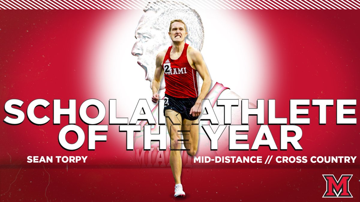 MiamiRedHawks's tweet photo. Our Male Scholar Athlete of the year is Sean Torpy from @MiamiOH_XCTF! Congratulations Sean!

👟👟

#RiseUpRedHawks  #LoveAndHonor  #GraduatingChampions https://t.co/aI7nIt55A9