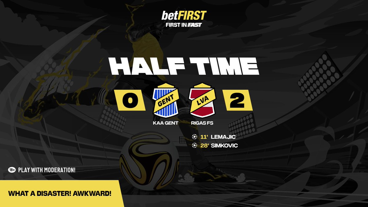 betfirst's tweet image. HT ⏰ Gent-Rigas FS 0-2

What a surprise! The team from Latvia leads with 2 goals! Can Gent come back? We hope so! 😱😱

Bet here 👉 bit.ly/3uAmJWT

#Gent #KAAGent #RigasFS #RFS #GNTRIG #GNTRFS #Rigas #UECL #ConferenceLeague #Vanhaezebrouck #UEFA #betFIRST