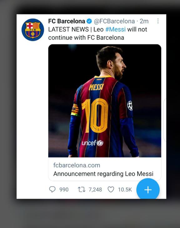 Messi have parted ways with Barcelona. The Catalans Comfirmed!

#Messi