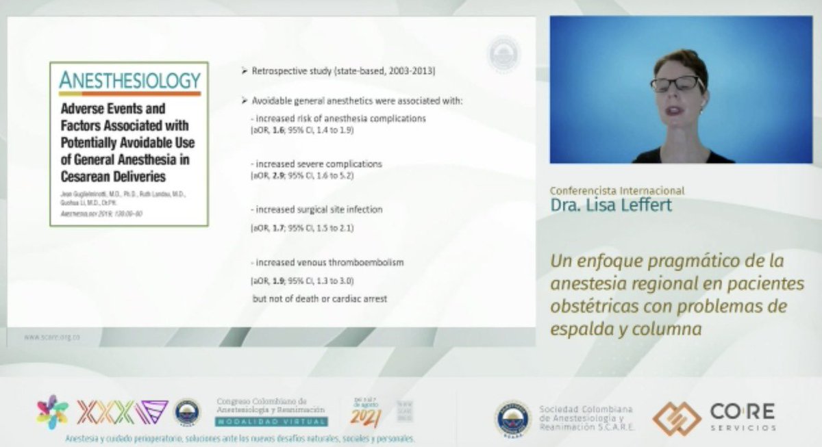 Dr. Ruthi Landau (@ruthi_landau) on Twitter photo <a href="/scarecolombia/">S.C.A.R.E.</a> #CongresoSCARE
Dr. Lisa Leffert <a href="/YAnesthesiology/">Yale Anesthesiology</a> presenting on neuraxial anesthesia in complex #ObAnes patients - avoiding unnecessary general anesthesia for cesarean delivery is key to mitigate maternal complications
pubmed.ncbi.nlm.nih.gov/30789362/ <a href="/scarecolombia/">S.C.A.R.E.</a> #CongresoSCARE
Dr. Lisa Leffert <a href="/YAnesthesiology/">Yale Anesthesiology</a> presenting on neuraxial anesthesia in complex #ObAnes patients - avoiding unnecessary general anesthesia for cesarean delivery is key to mitigate maternal complications
pubmed.ncbi.nlm.nih.gov/30789362/