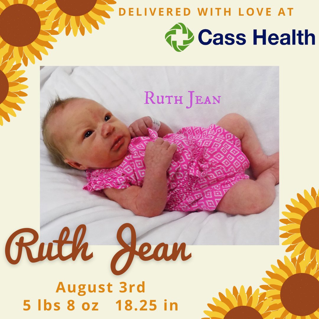 CassHealth's tweet photo. Hello, Ruth Jean!
#NewNeighbor #BestBirthdayEver #CassHealth #WelcomeBaby #Iowa #SWIowa https://t.co/gp8iNKbbZc