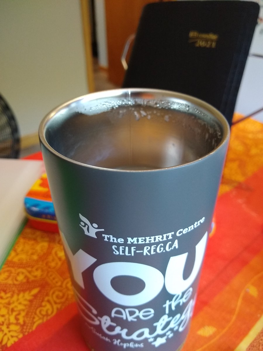Showalter_anne's tweet photo. Enjoying the very calming experience of watching my tea steam the sides of my lovely new cup!  Thank you @Self_Reg @liz_h_shepherd @susanhopkins5  and Brianne. https://t.co/Pbjs5UoRxd