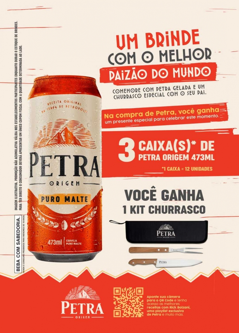 centerpaomoc's tweet photo. Uma Petra gelada e um churrasco para comemorar o Dia Dos Pais é #TudoDeBom! E para deixar ainda melhor, na compra de 36 unidades de cerveja Petra você ganha um Kit Churrasco para presentear o seu Herói, aproveite!😉 #CenterPão

#petra #cerveja #kit #churrasco #brinde https://t.co/2PQhQ8GWt4