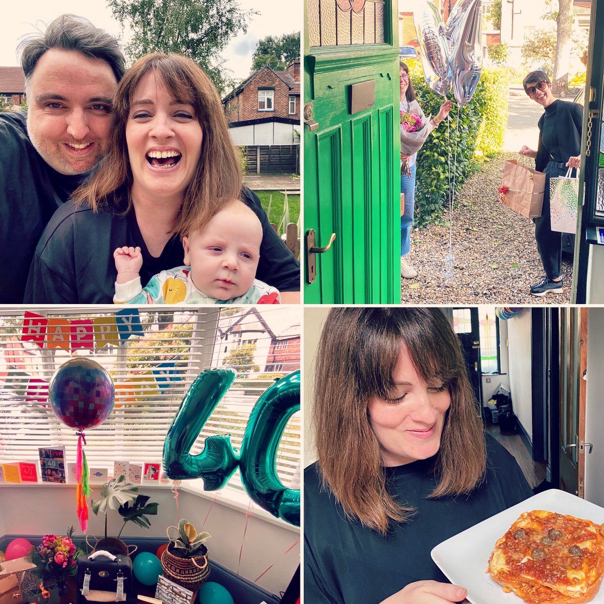 So this is 40. We might have been self isolating (thanks Covid) but definitely not isolated...not when family and friends do doorstep drops with lasagne and cheesecake! Thank you to everyone who has put a smile on my face today, especially my main man <a href="/raymosley/">RayM</a> x
