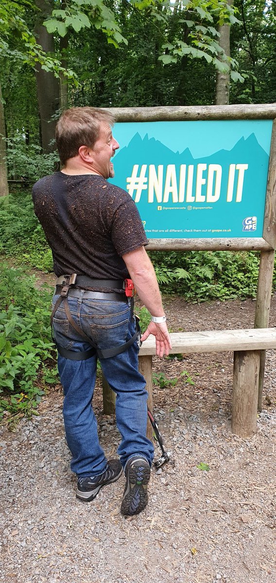 RichardIlderton's tweet photo. Might have aced the landing on the @GoApeTribe zip-line
Might not have ๐ฌ๐ฌ
Thanks to @naatbread for managing to stop laughing long enough to take this picture ๐คฃ๐คฃ
#GoApe #ZipLine #StackedIt #Crashed https://t.co/LUXFVM7fbT