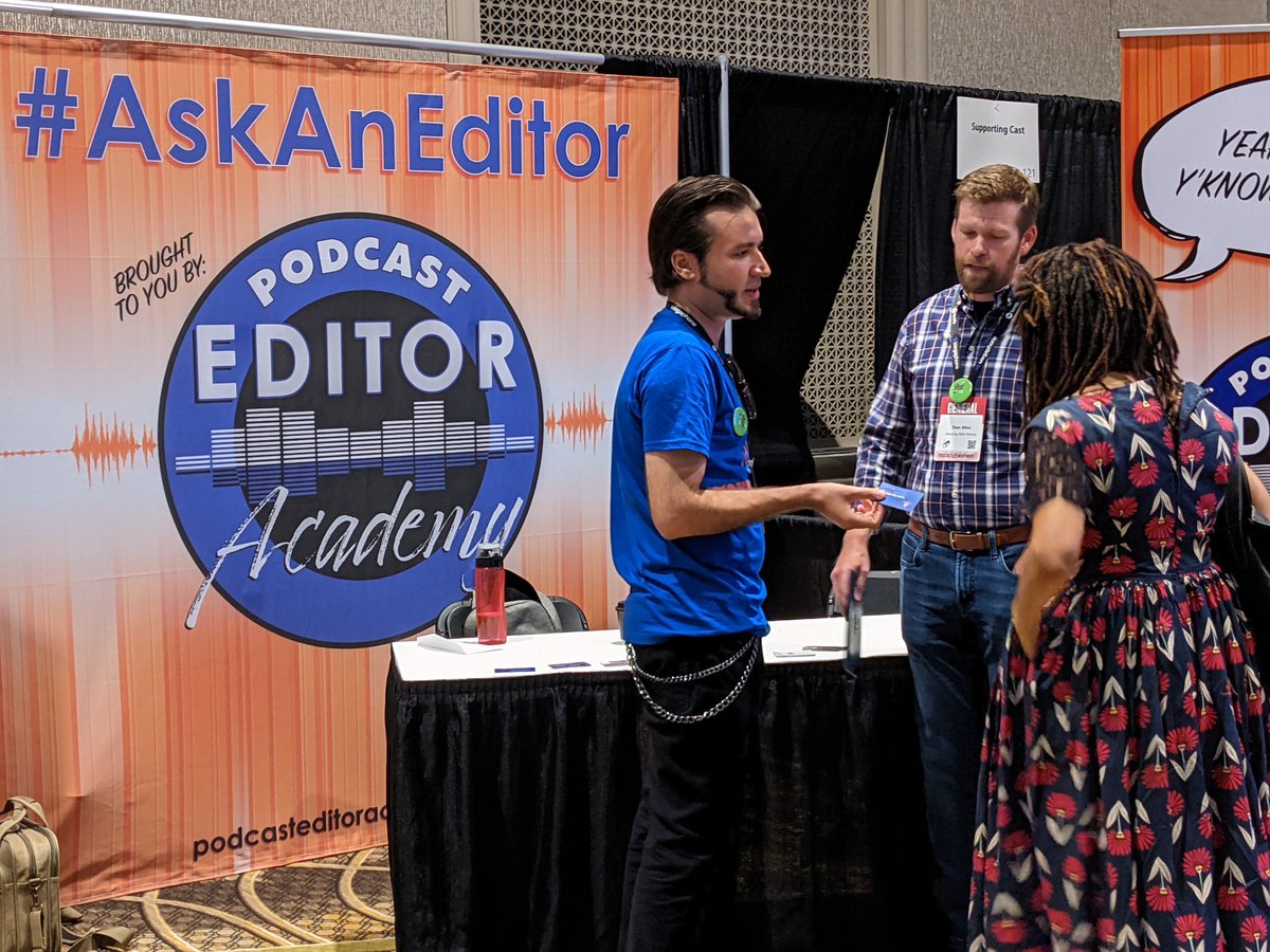 SandyDeWald's tweet image. If you have #podcast editing questions, they&apos;ve got answers! Stop by the #askaneditor booth at #PM21 and speak to a professional podcast editor. This is the perfect time to get that question answered!