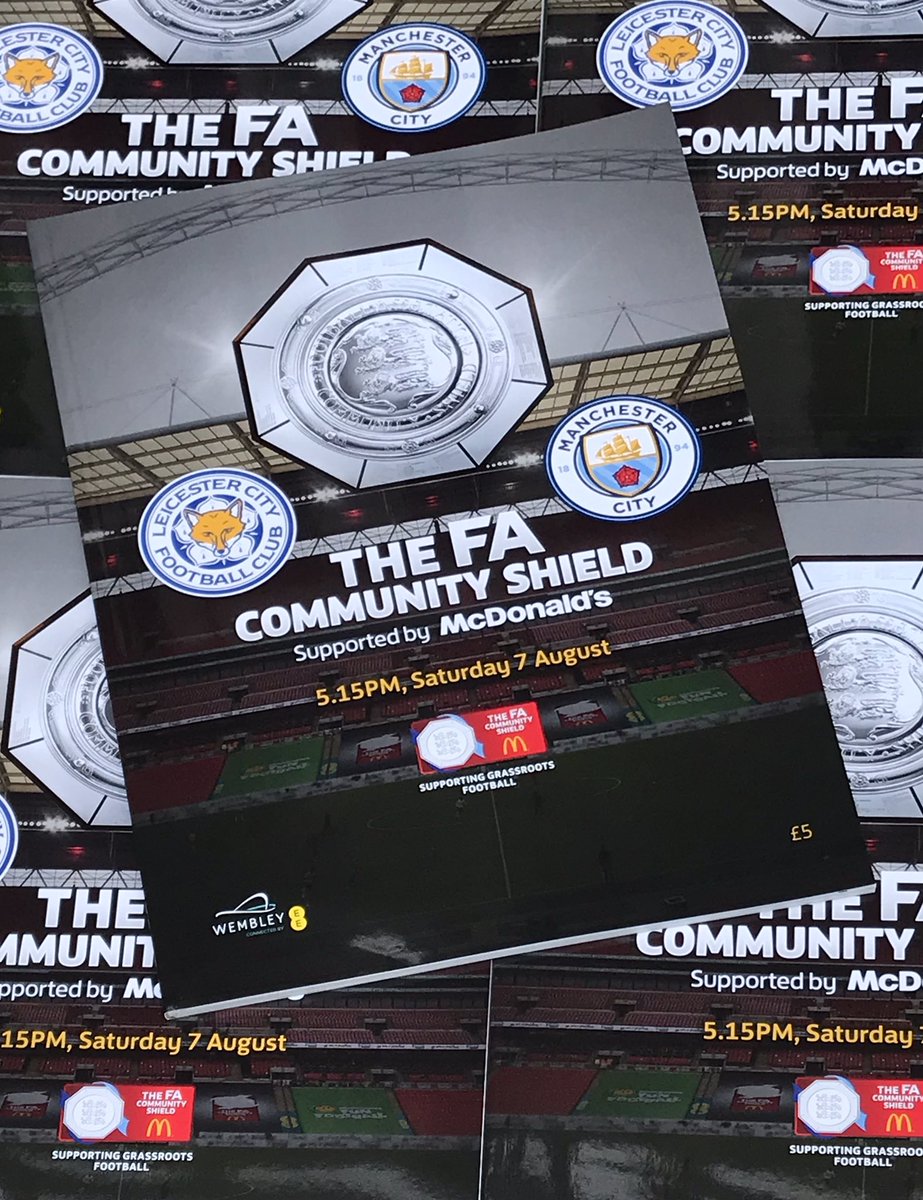One for the programme fans amongst us. 
This weekends Community Shield Programme. Delivered to your front door. £8.99 delivered via Royal Mail Recorded Delivery.