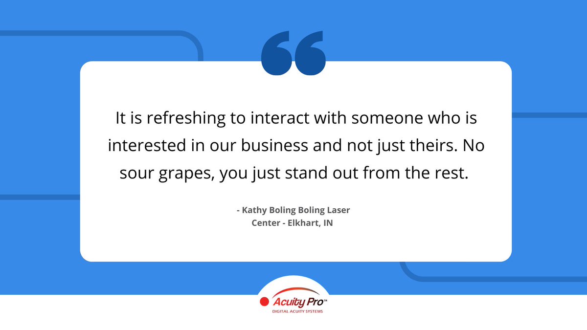 We are always so pleased when we hear positive feedback from the providers who use Acuity Pro. Thanks for your kind words, Kathy. We are glad to have you as a customer!