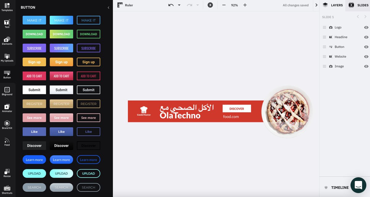 OlaTechno's tweet photo. صمم إعلان تفاعلي🎥بالعربي🇸🇦من بيتك🏡مجاناً😍 
عادة تصاميم الاعلانات،المطبوعات،البراشورات تبدأ من 50 ريال وأكثر ويمكنك الآن تصميم اعلان احترافي مجاناً🔥
توفر المنصة: مقاسات متعددة جاهزة وإضافات تفاعلية للتصميم:روابط/فيديو/صور/نصوص/تحكم كامل بالشكل وال��لوان
https://t.co/rhqo1Cp6vG https://t.co/evg6leRHJo