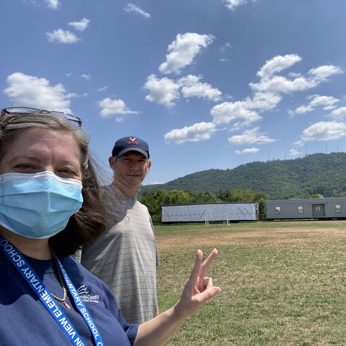 L👀K —  the first sections of our learning pod were just delivered to <a href="/MVESColts/">Mountain View Elementary</a>. John and I took a mini-tour. 

There’s a lot more work to be done before it’s ready, but we are thankful to <a href="/k12albemarle/">AlbemarleCountySchls</a> for prioritizing our students.