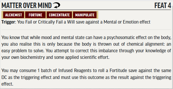 NoSmallFeat's tweet photo. As I wind down on my write-up of the Alchemist survey, I thought I'd share one of the potential Feats the new homebrew alchemist would use. In this Alternative Chemist class, Infused reagents act more like an Investigator's Versatile Vials. https://t.co/fSy1aVH3Z0