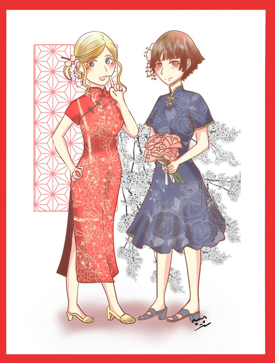 cat_brows's tweet photo. #personafashionweek ft. Ann &amp; Makoto in cheongsam 🏮 for Day 4 Ready to Wear

Sorry if I botched your waifu, I tried :")
#persona5 #AnnTakamaki #MakotoNiijima https://t.co/JcWNrodQdJ