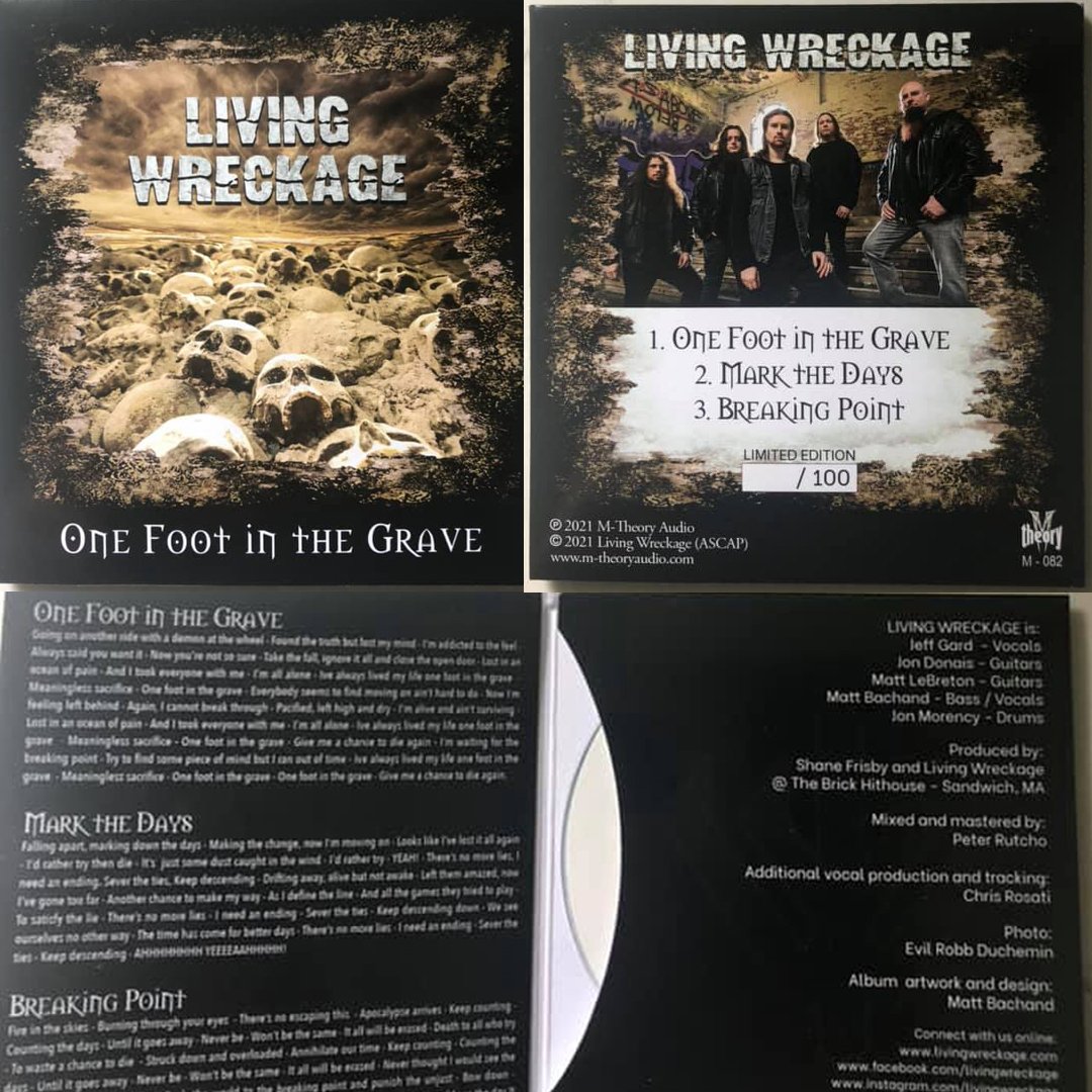 WeGetWrecked's tweet photo. We received the Living Wreckage limited edition EP’s from Salem Rose Music &amp; M-Theory Audio. These will be numbered to 100 and signed by the band. This version is only available at our shows. Your first chance to get it will be this Saturday @ Drafters in North Grosvenordale, CT! https://t.co/yCUfeGcWAY