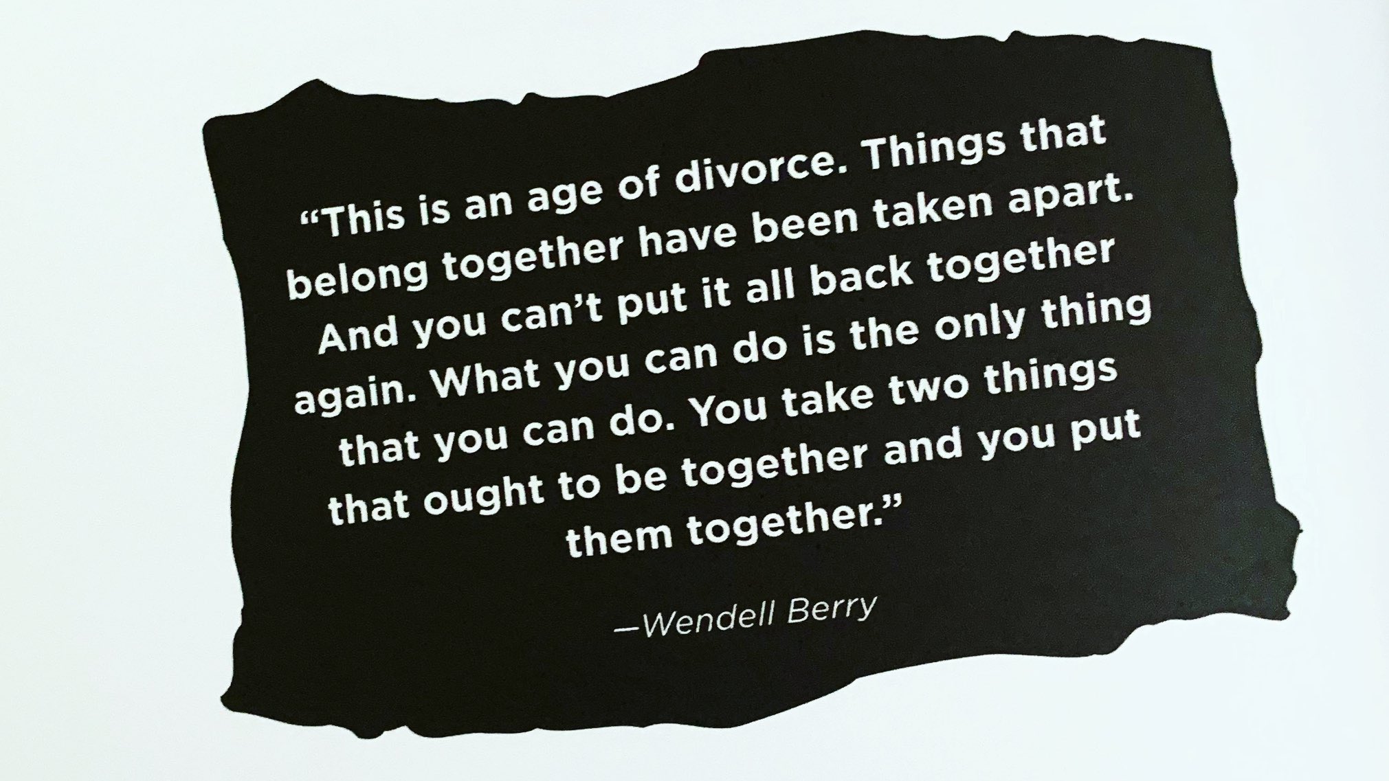 Happy birthday to Wendell Berry. 

(Quote from KEEP GOING:  