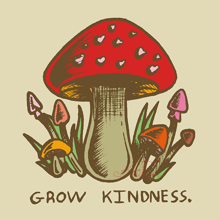 rtistanilatac's tweet photo. Hi there. 
I still do art. 
I just haven't been posting it haha!
Check it!
#mushrooms #growkindness #tshirtdesign #graphicdesigner #cute https://t.co/zl8wL0qEzc