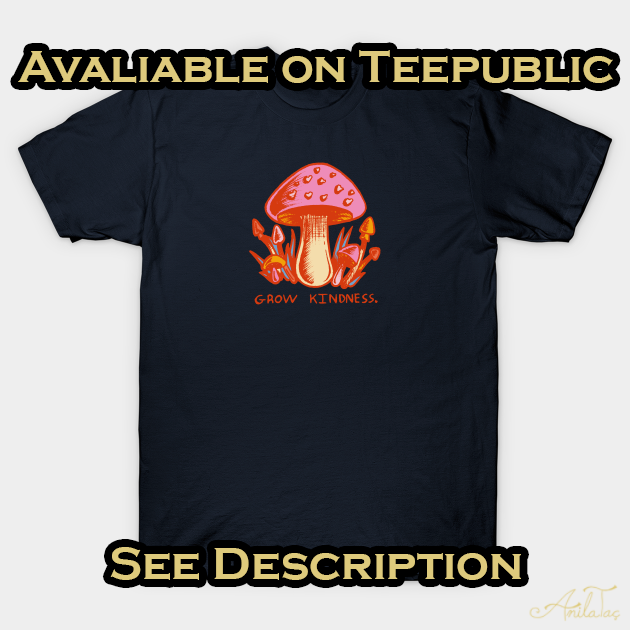 rtistanilatac's tweet photo. Hi there. 
I still do art. 
I just haven't been posting it haha!
Check it!
#mushrooms #growkindness #tshirtdesign #graphicdesigner #cute https://t.co/zl8wL0qEzc