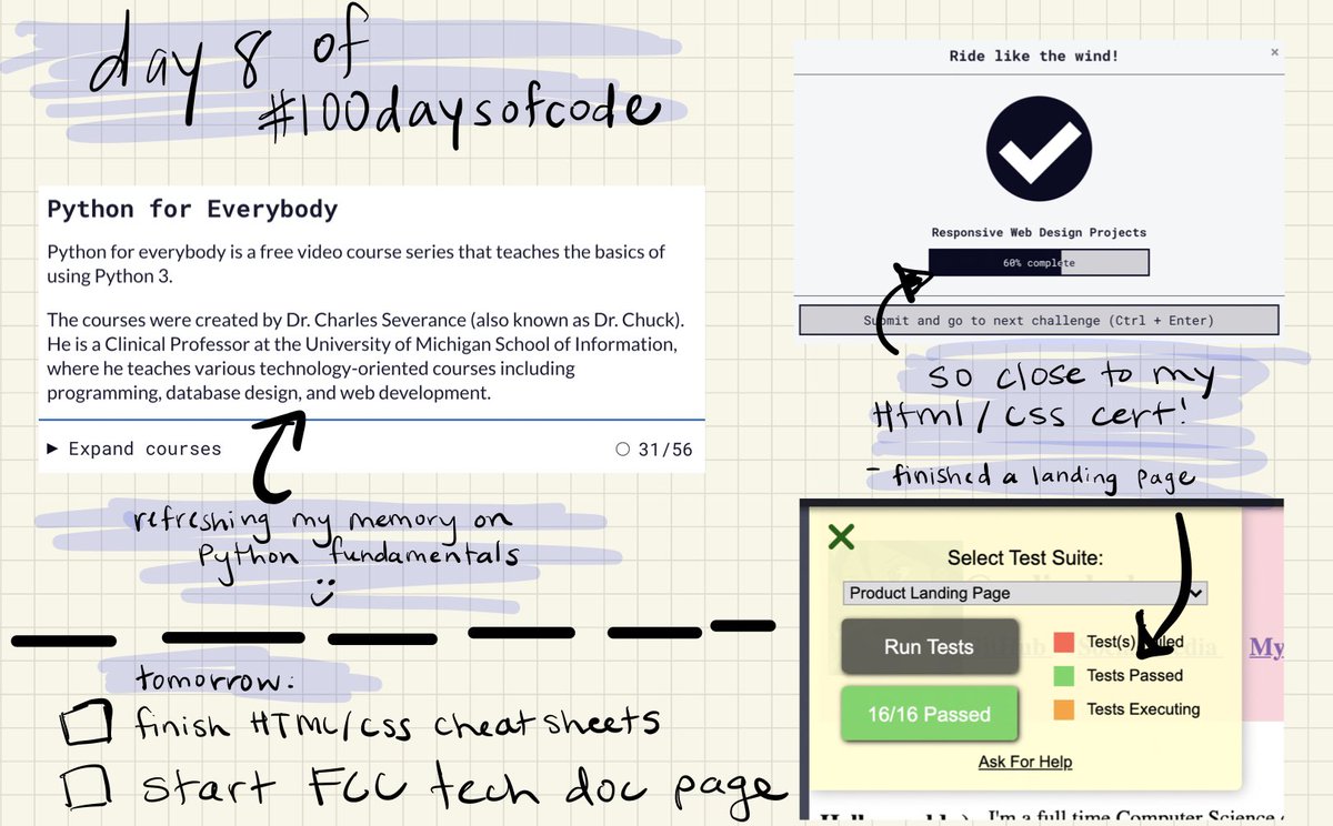 pilatesdev's tweet photo. Day 8 of my #100DaysOfCode journey 😍

I have TWO more projects til I complete the Responsive Web Design course on FreeCodeCamp! 🥳 im excited to continue building on my newfound html/css knowledge with other resources once I’m done 💕 https://t.co/HcpcqEHw1N